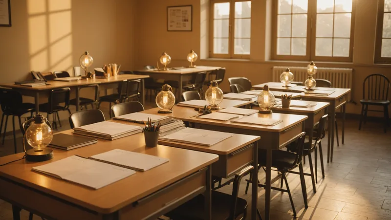 Teacher preparing materials for back-to-school night