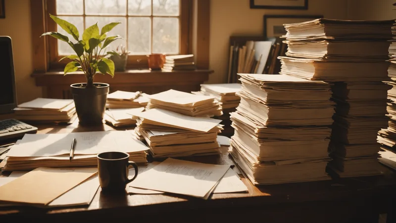 Teacher exhausted by paperwork at desk after school hours